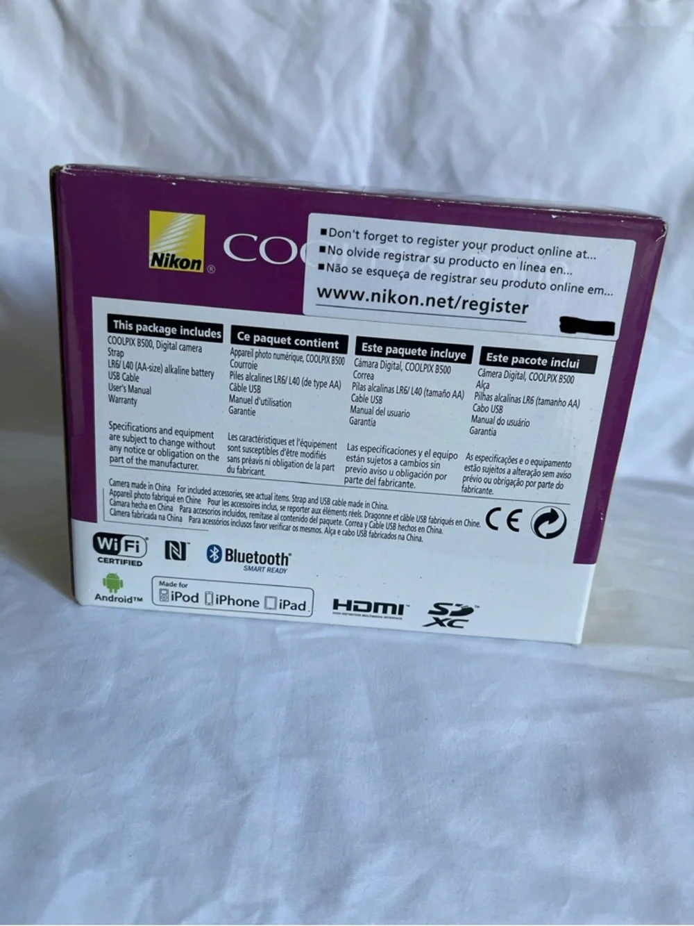 Nikon COOLPIX B500 Compact Camera in Purple